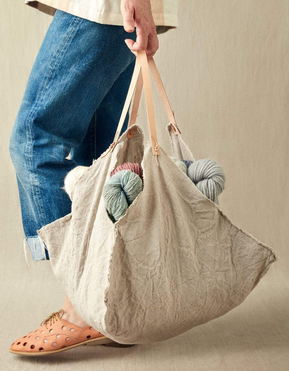 Cocoknits Rustic Linen Four Corner Bag (Large) Cocoknits