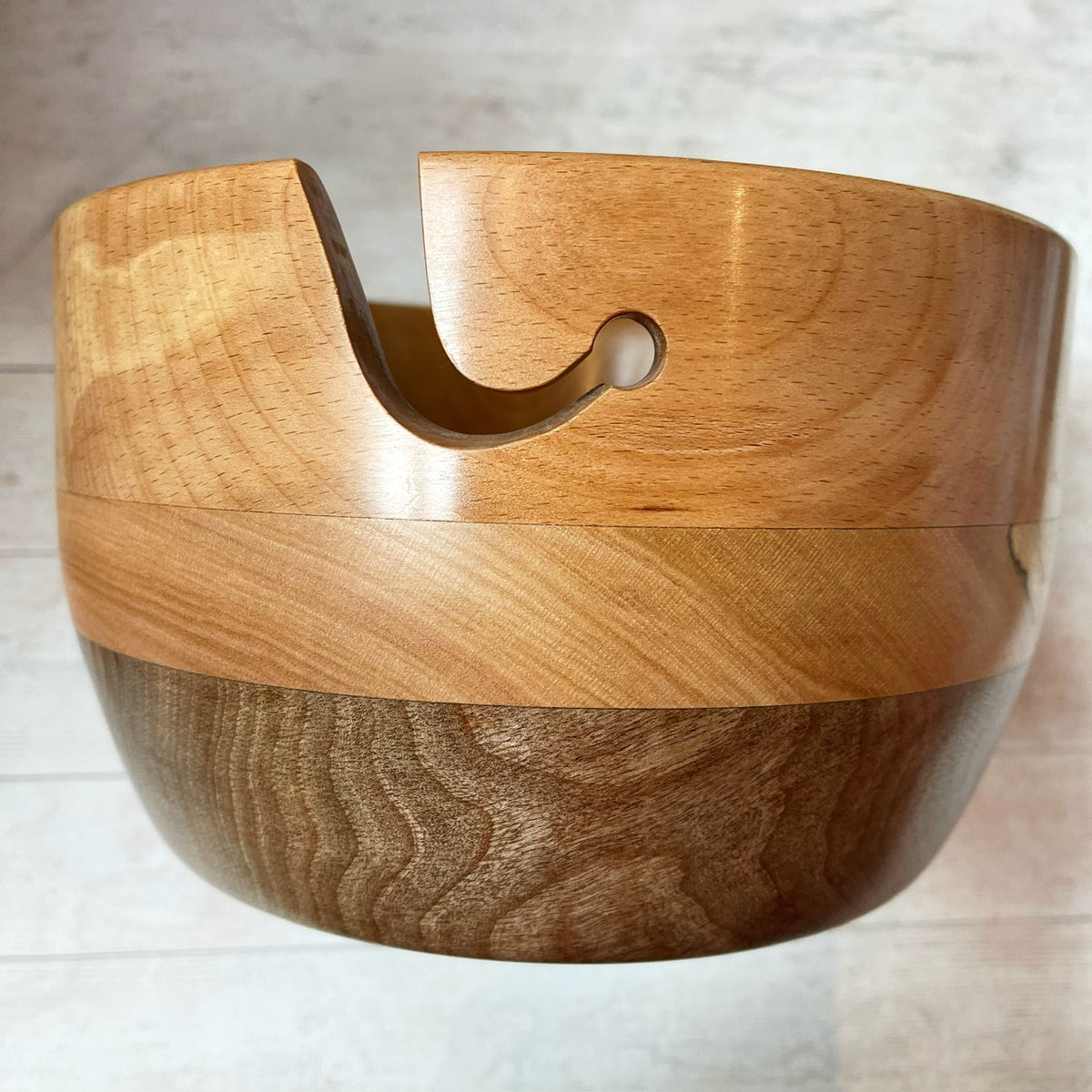Hand Turned Yarn Bowl - Beech, London Plain & Walnut tribeyarns