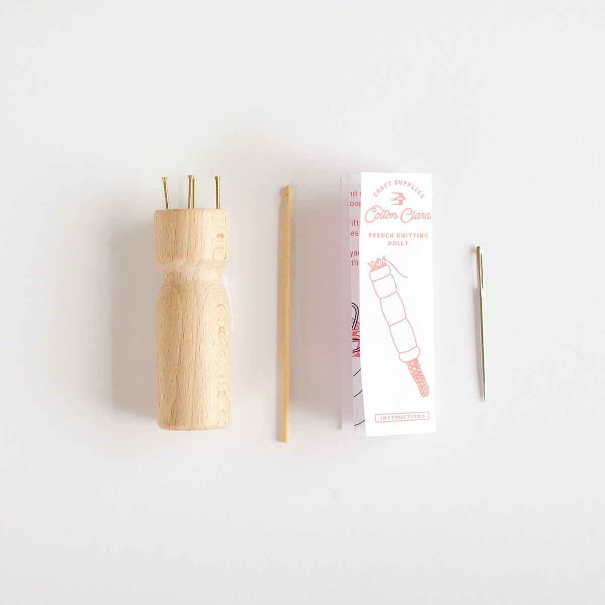 French Knitting Bobbin – Wooden Dolly Cotton Clara Craft Kits & Supplies
