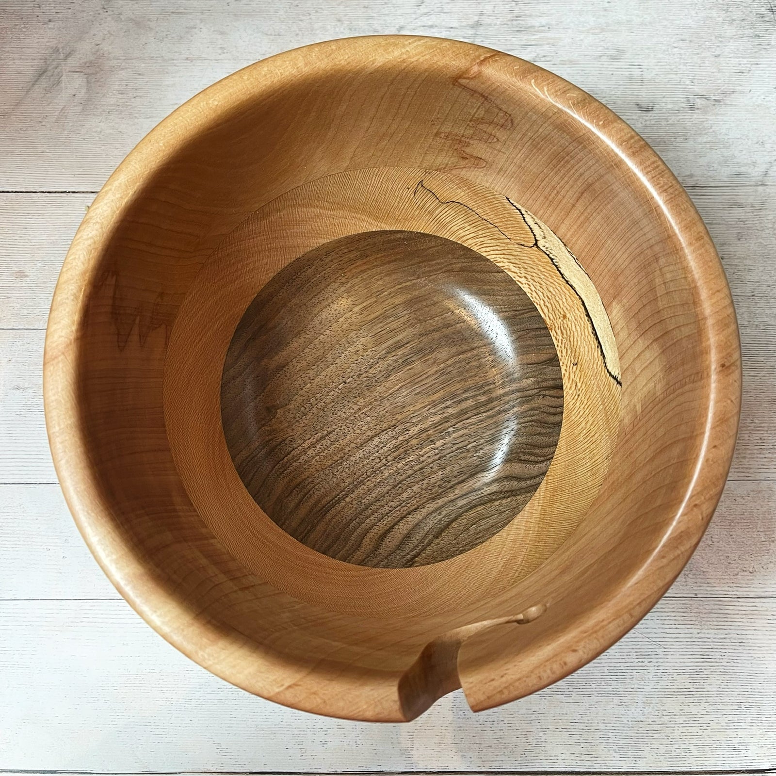 Hand Turned Yarn Bowl - Beech, London Plain & Walnut tribeyarns