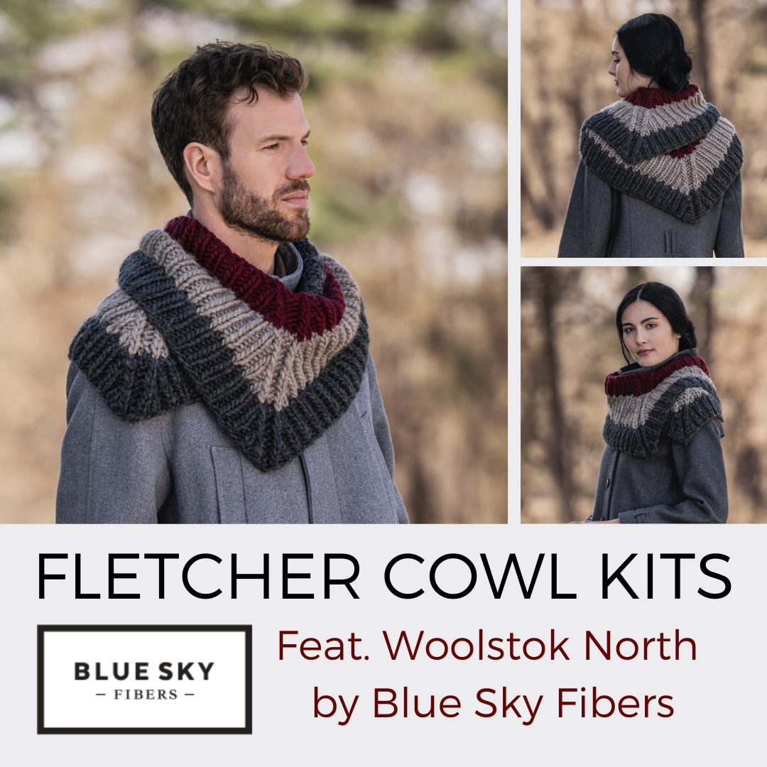 Fletcher Cowl Kit in Woolstok North Blue Sky Fibers