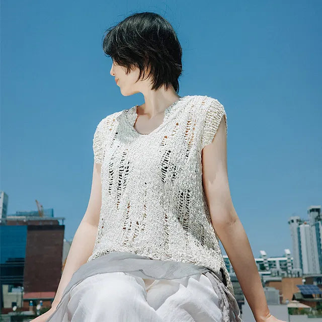 Summer Damage Vest with Cotton Waves