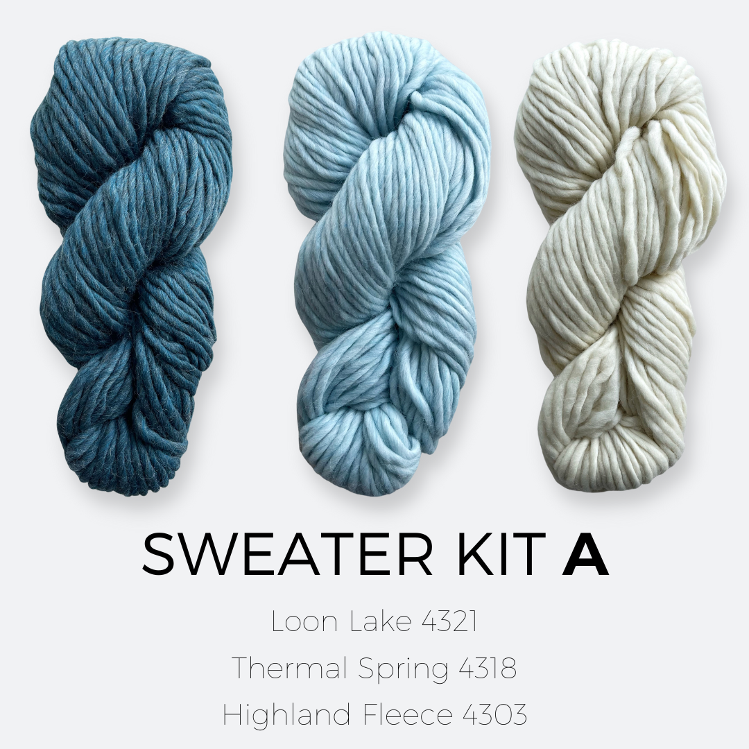 Swansboro Sweater Kit in Woolstok North Blue Sky Fibers