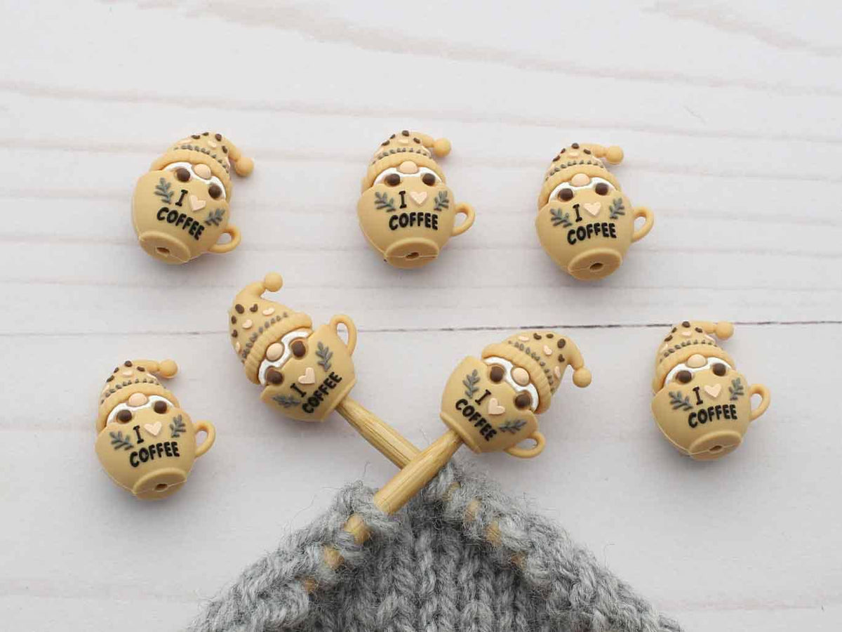 Coffee Loving Gnome | Stitch Stoppers - Fox & Pine Stitches