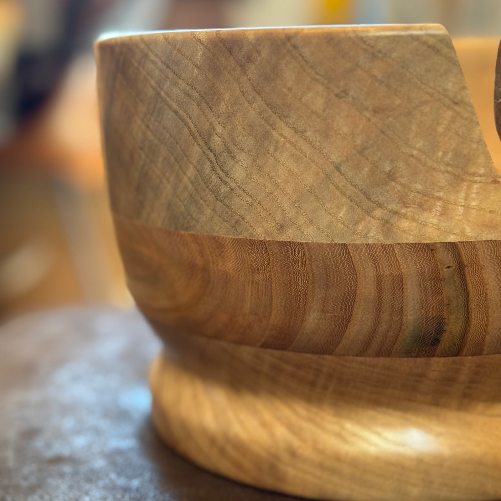 Hand Turned Yarn Bowl - Beech & London Plane tribeyarns