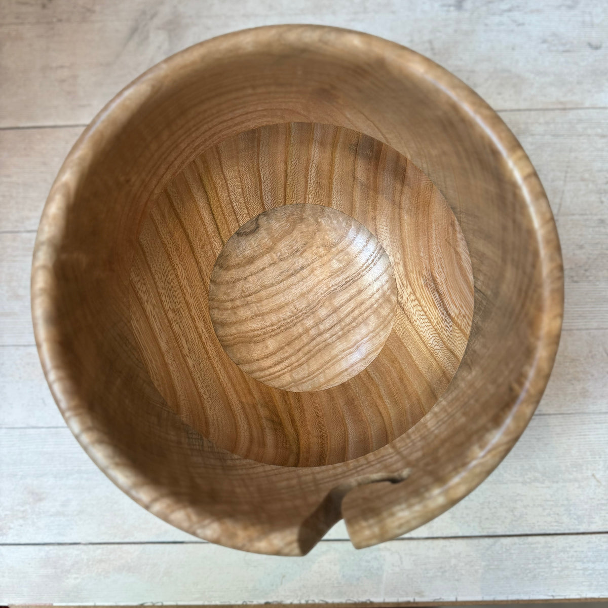 Hand Turned Yarn Bowl - Beech & London Plane tribeyarns