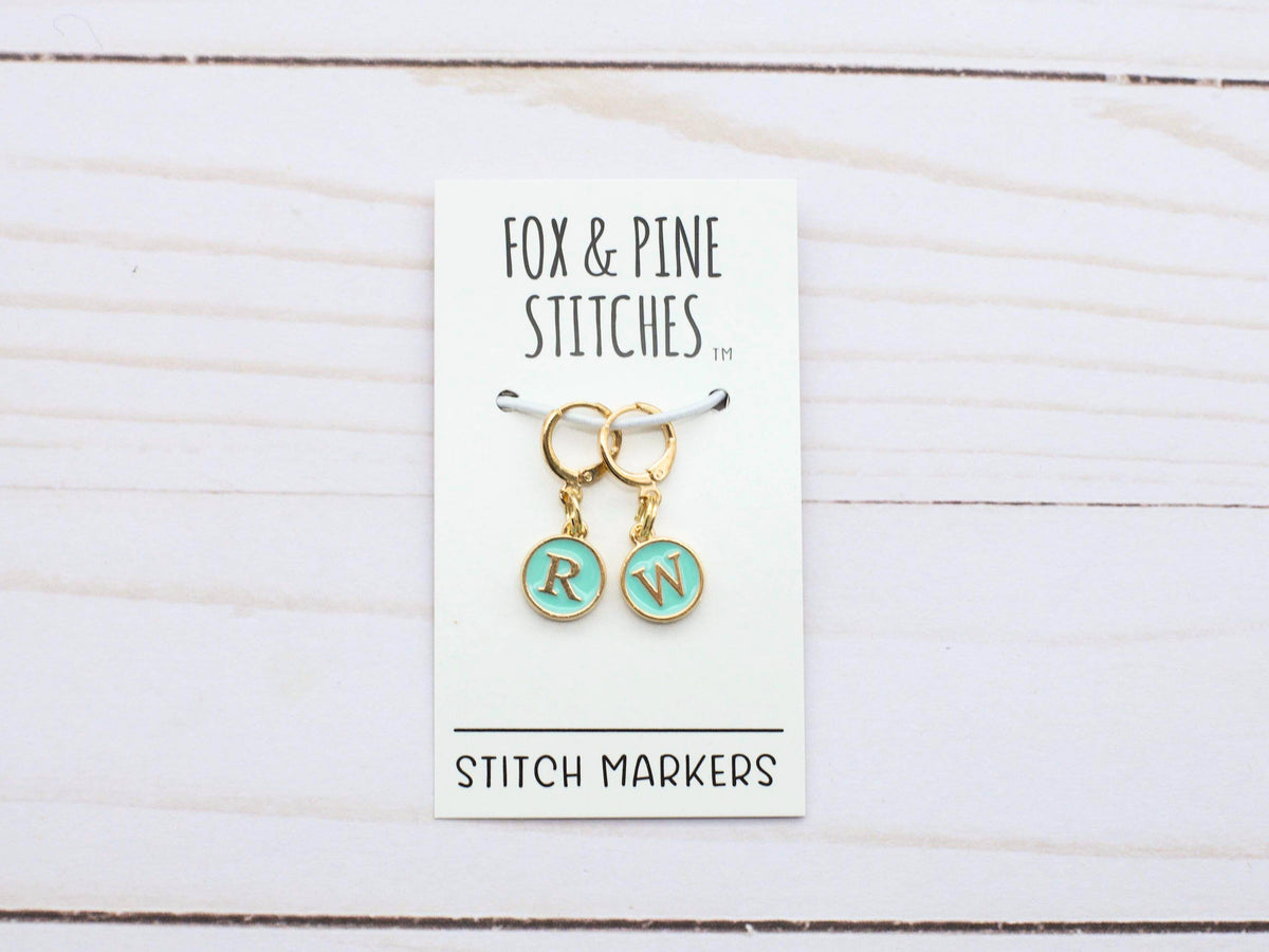 Teal Right Wrong Side | Stitch Markers Fox &amp; Pine Stitches