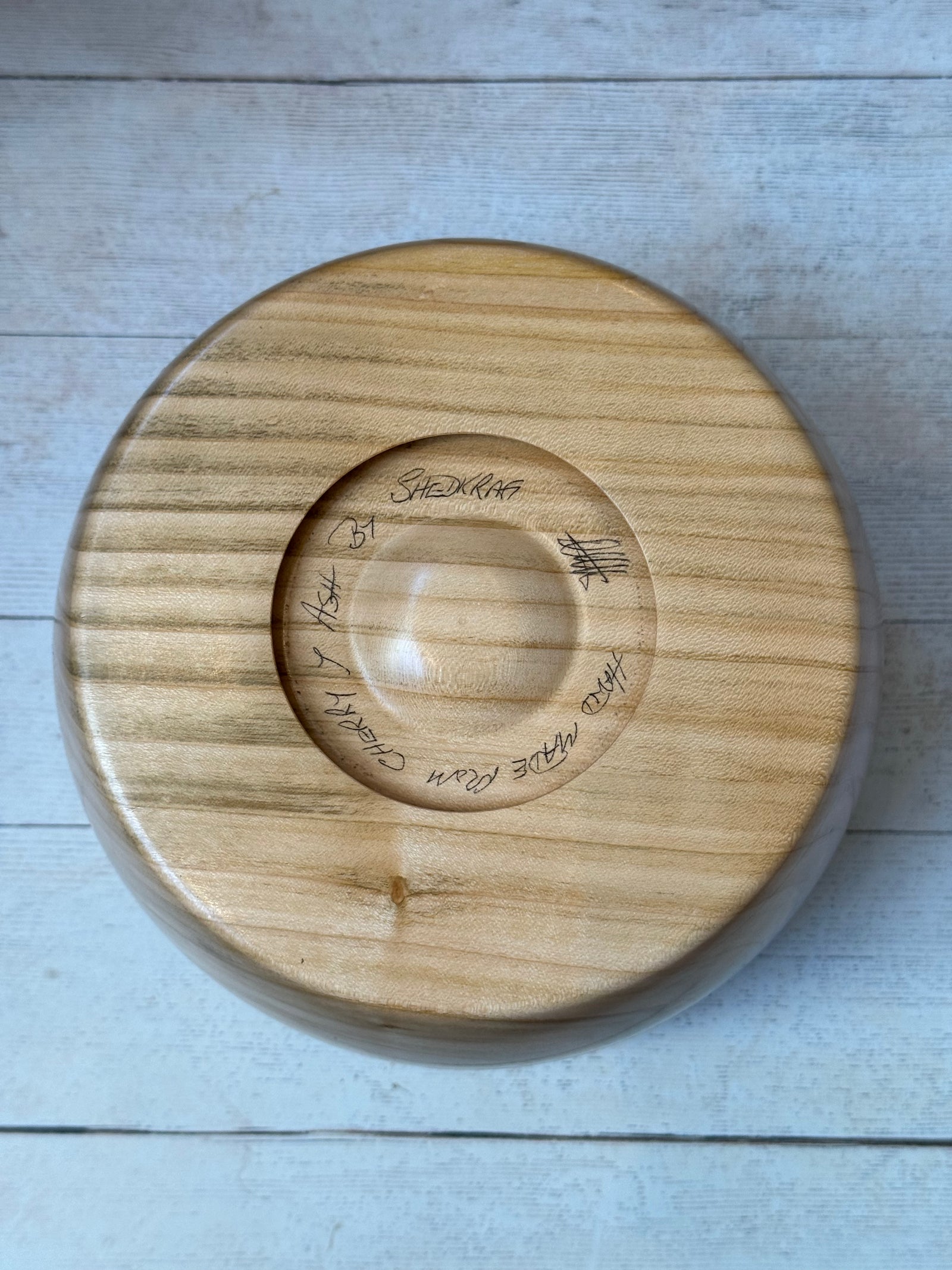 Small Hand Turned Yarn Bowl - Cherry & Ash tribeyarns