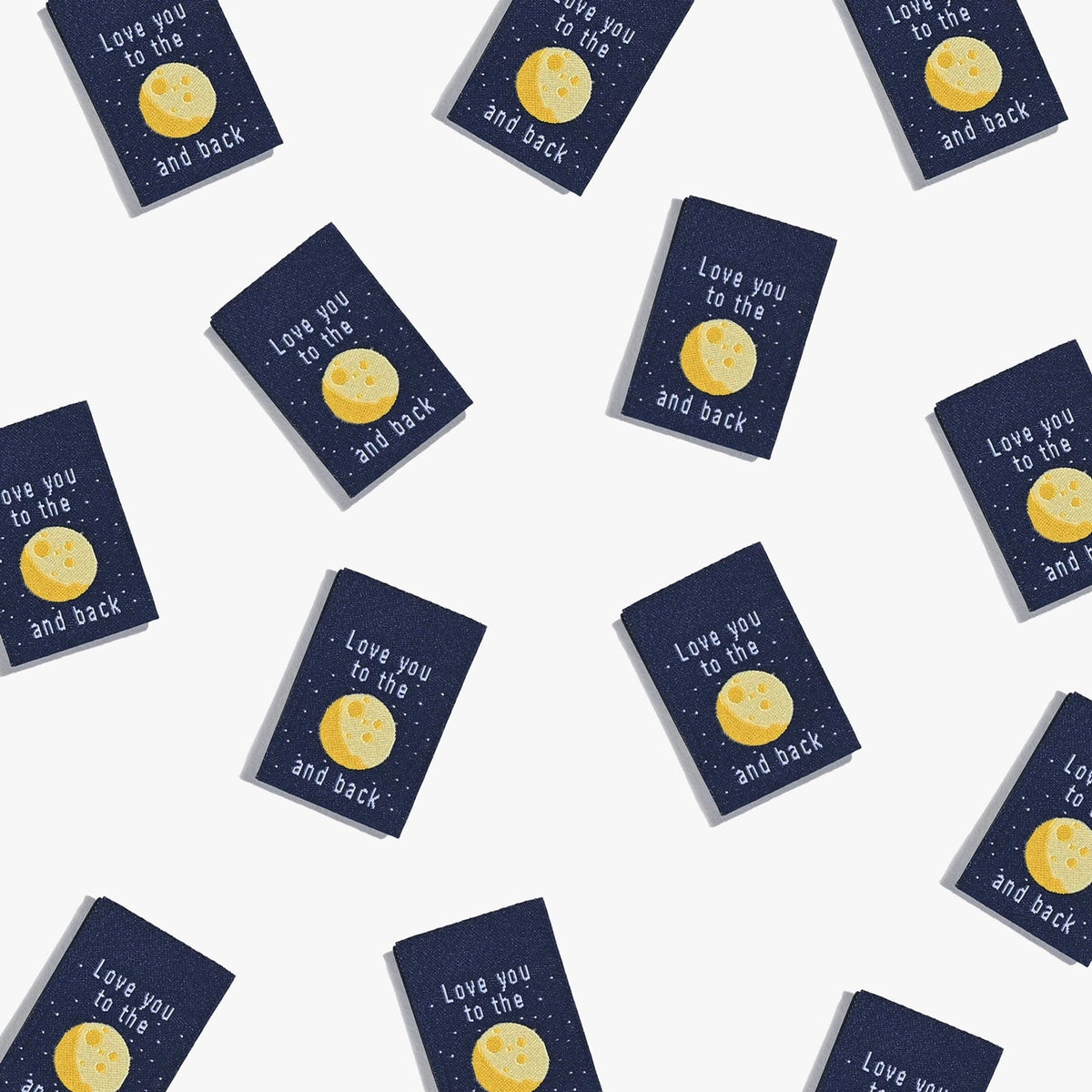 &quot;Love You To The Moon And Back&quot; Woven Labels 6 Pack