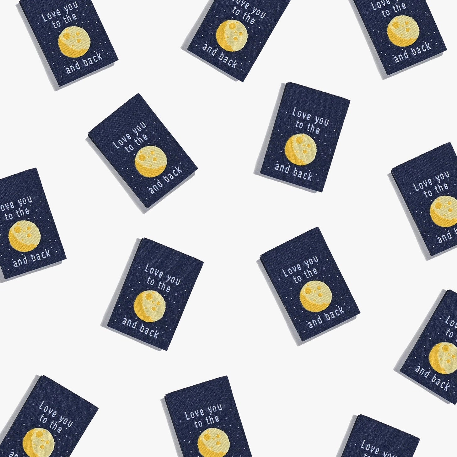 "Love You To The Moon And Back" Woven Labels 6 Pack