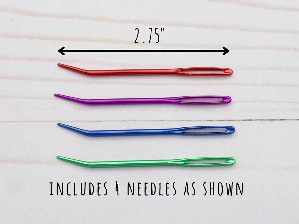 Darning Needles Bent Tip Aluminum Pack of 4 Fox & Pine Stitches