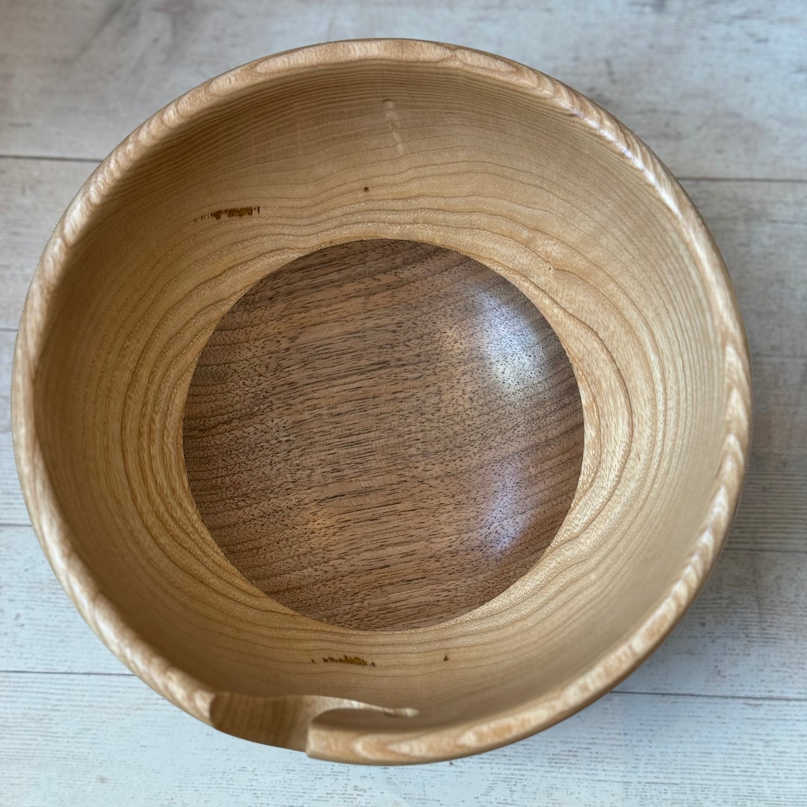 Hand Turned Yarn Bowl - Walnut & Ash tribeyarns