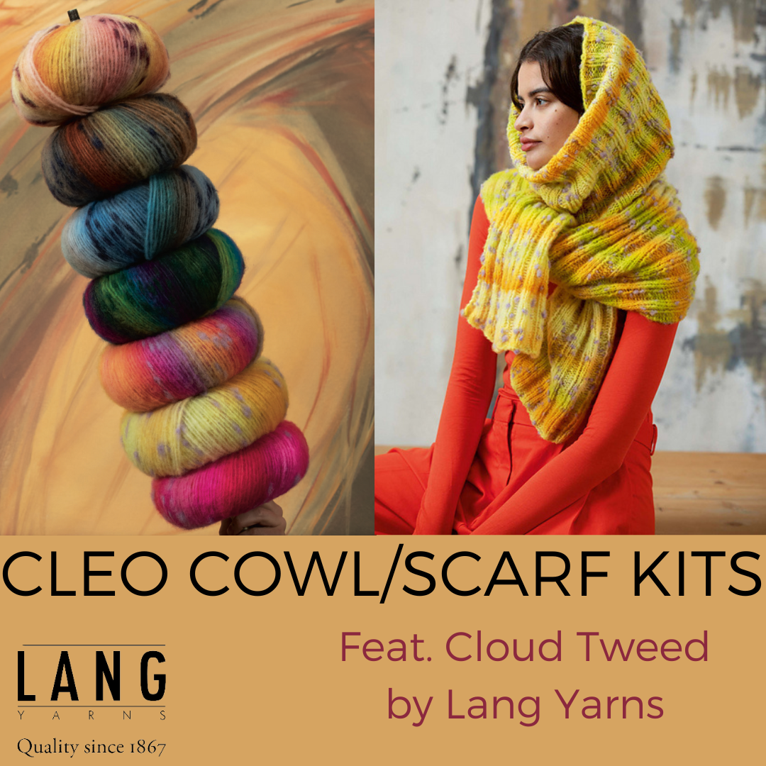 Cleo Cowl Loop with Scarf Kit in Cloud Tweed by Lang Lang Yarns