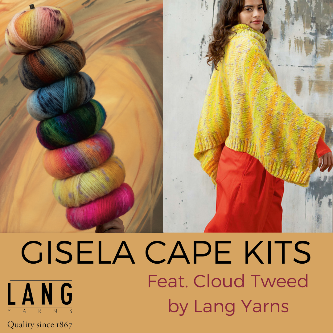 Gisela Cape Kit in Cloud Tweed by Lang Lang Yarns