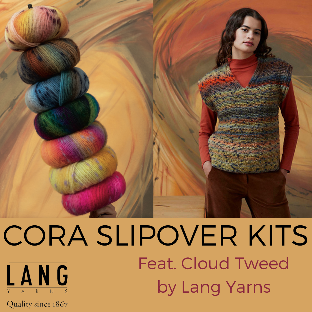 Cora Slipover Kit in Cloud Tweed by Lang Lang Yarns