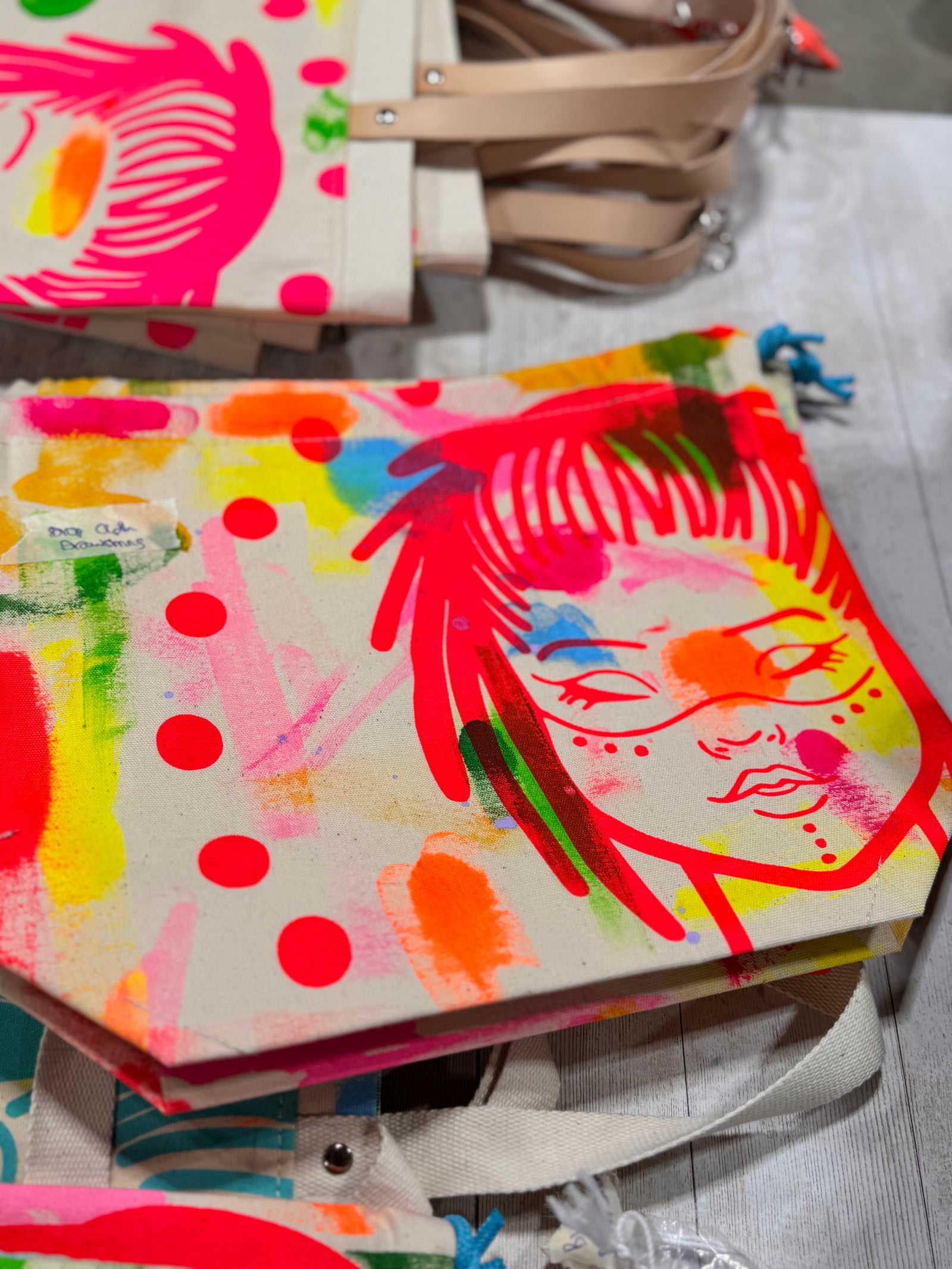 Drop Cloth Drawstring Project Bag