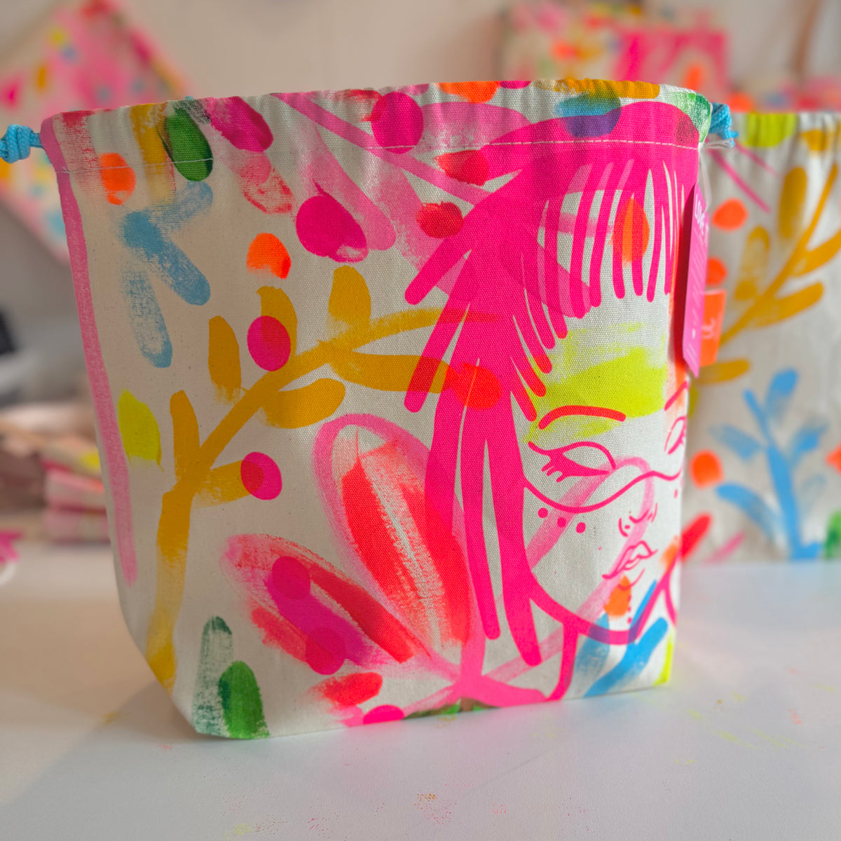 Drop Cloth Drawstring Project Bag