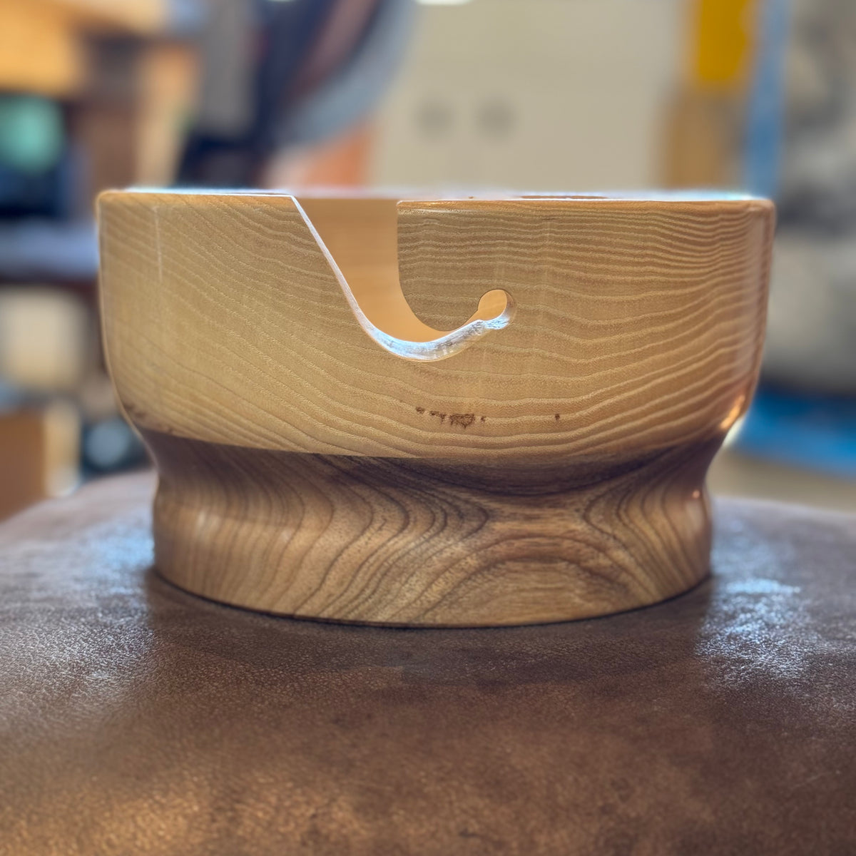 Hand Turned Yarn Bowl - Walnut & Ash tribeyarns