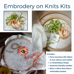 Embroidery on Knits Kit, Includes Silk Ribbon