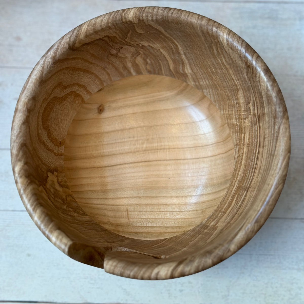 Small Hand Turned Yarn Bowl - Cherry & Ash tribeyarns