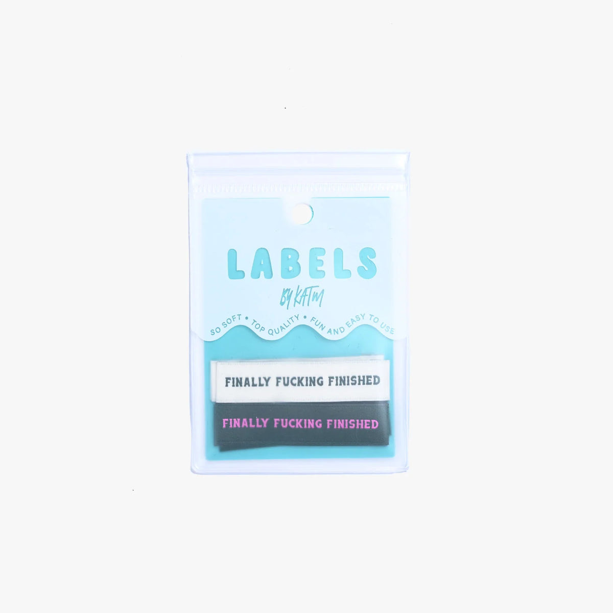 "Finally Fucking Finished" Woven Labels 6 Pack