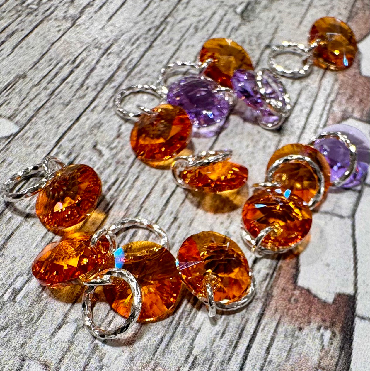 Luxury Crystal Sterling Silver Stitch Markers