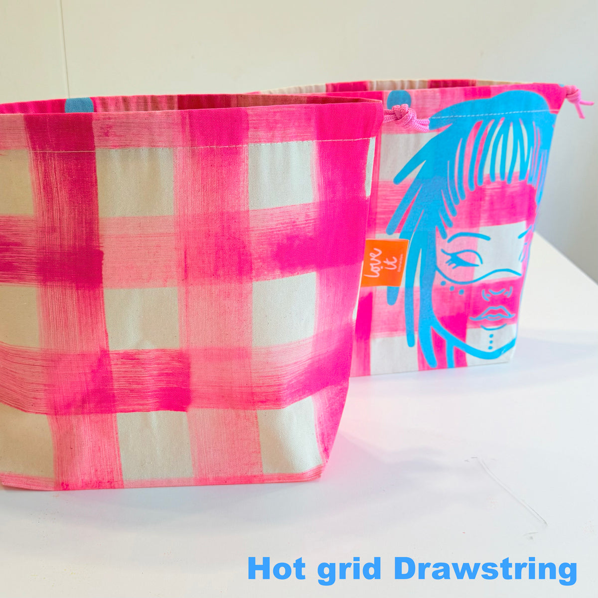 Check Mate Drawstring Project Bag