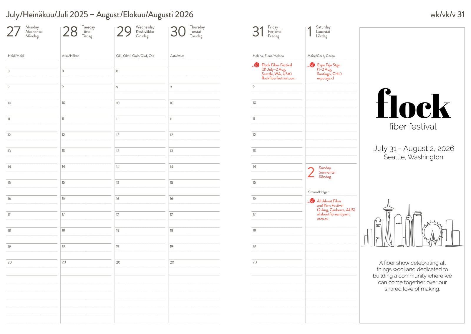 Knitter's Year 2026 Weekly Planner by Laine