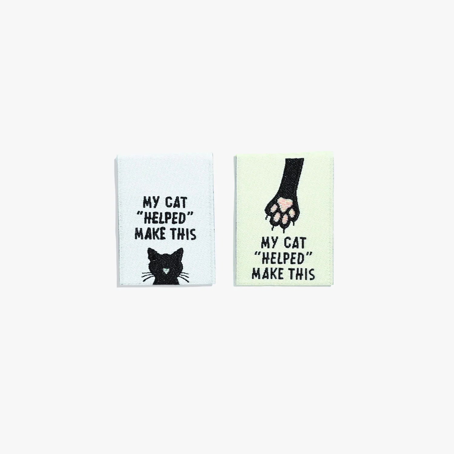 My Cat "Helped" Make This Woven Labels 6 Pack