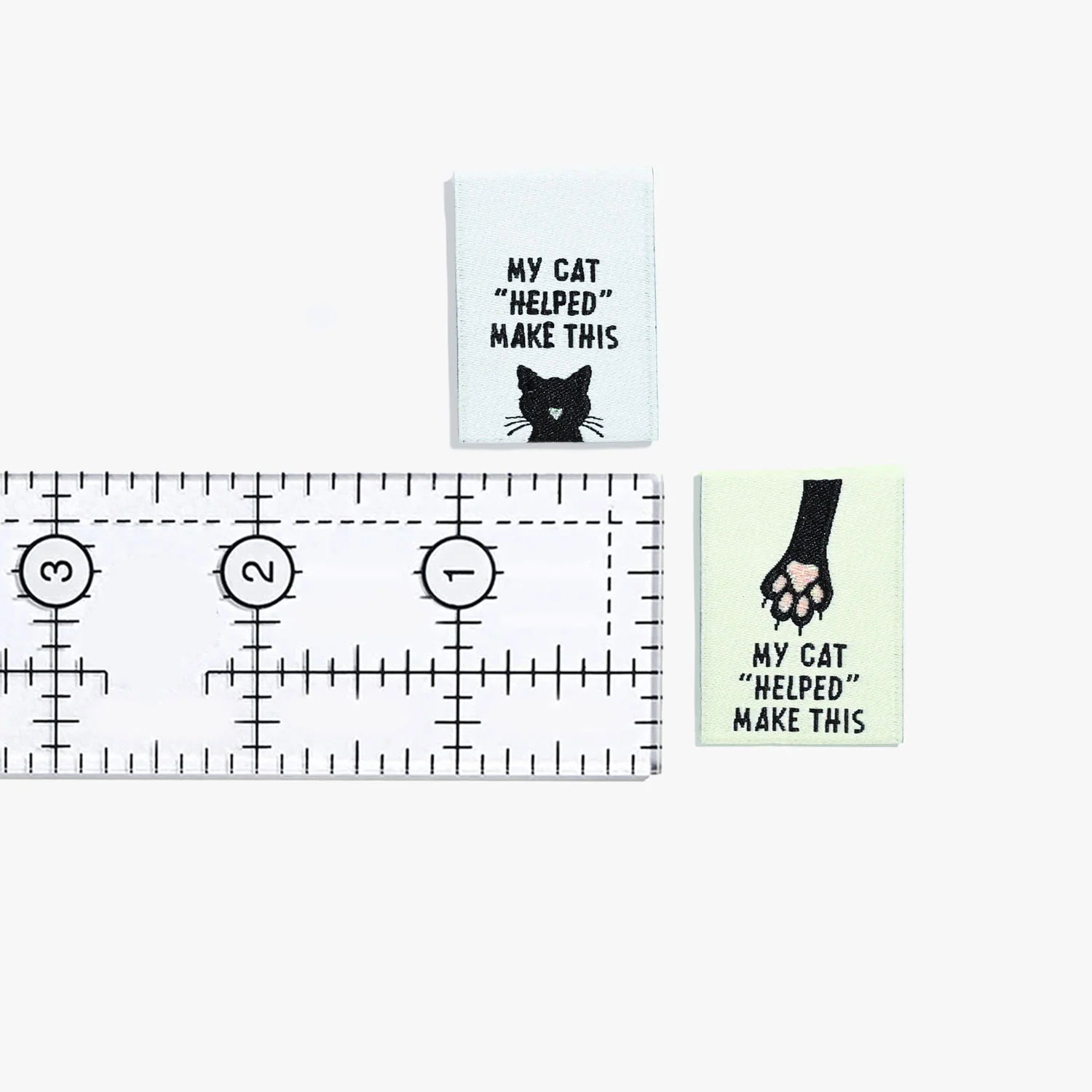 My Cat "Helped" Make This Woven Labels 6 Pack