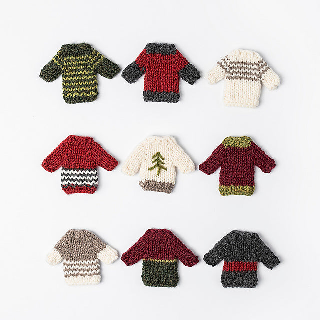Holiday Cheer Mini Sweater Kit with Woolstok Mini Skein Bundles Blue Sky Fibers