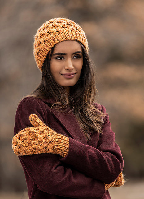 Huntington Hat & Mitts Kits with Woolstok Tweed