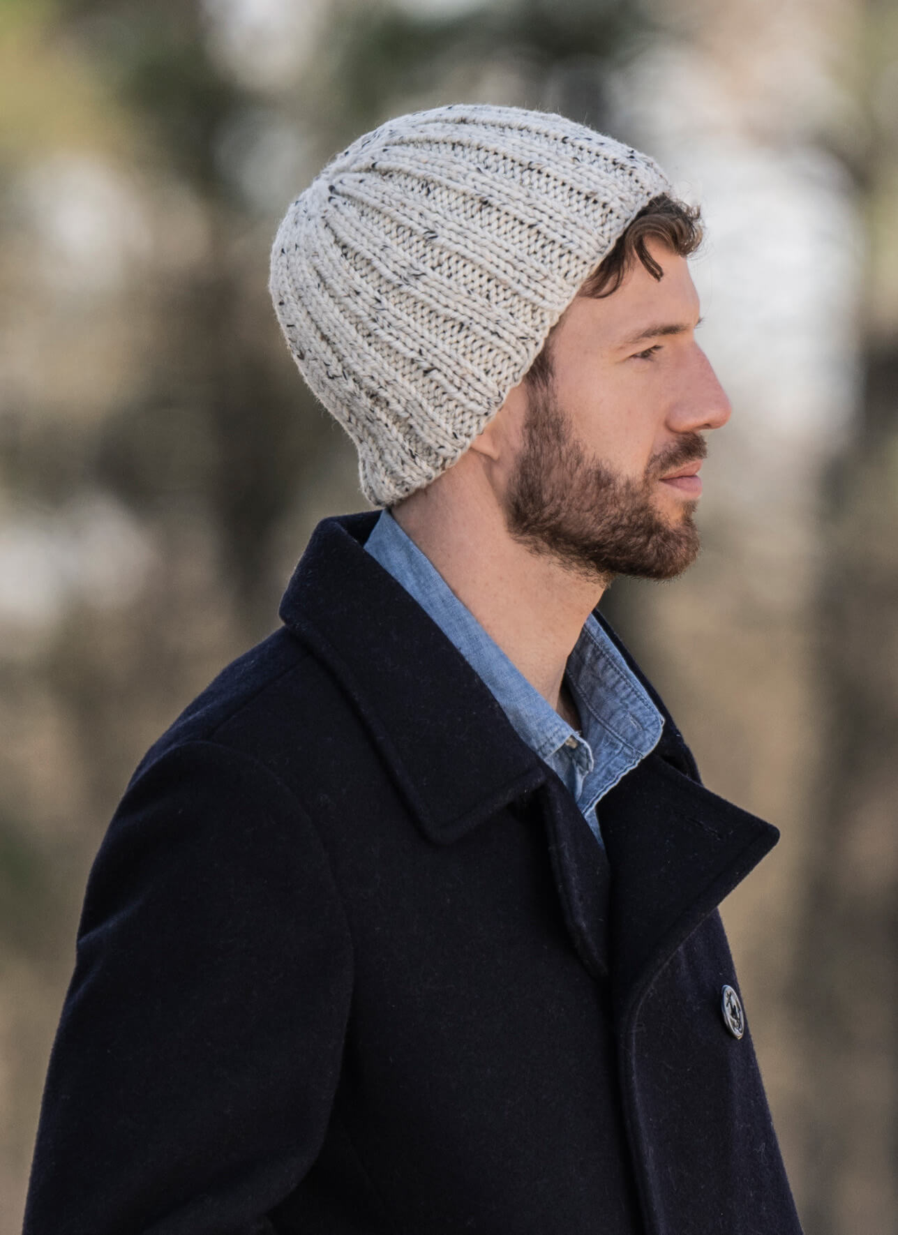 Anstruther Hat Kits with Woolstok Tweed Blue Sky Fibers