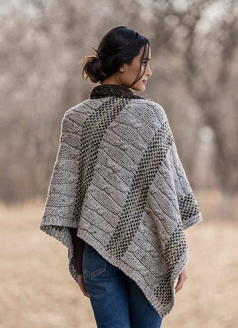 Saltwater Cape Kit with Woolstok Tweed Blue Sky Fibers