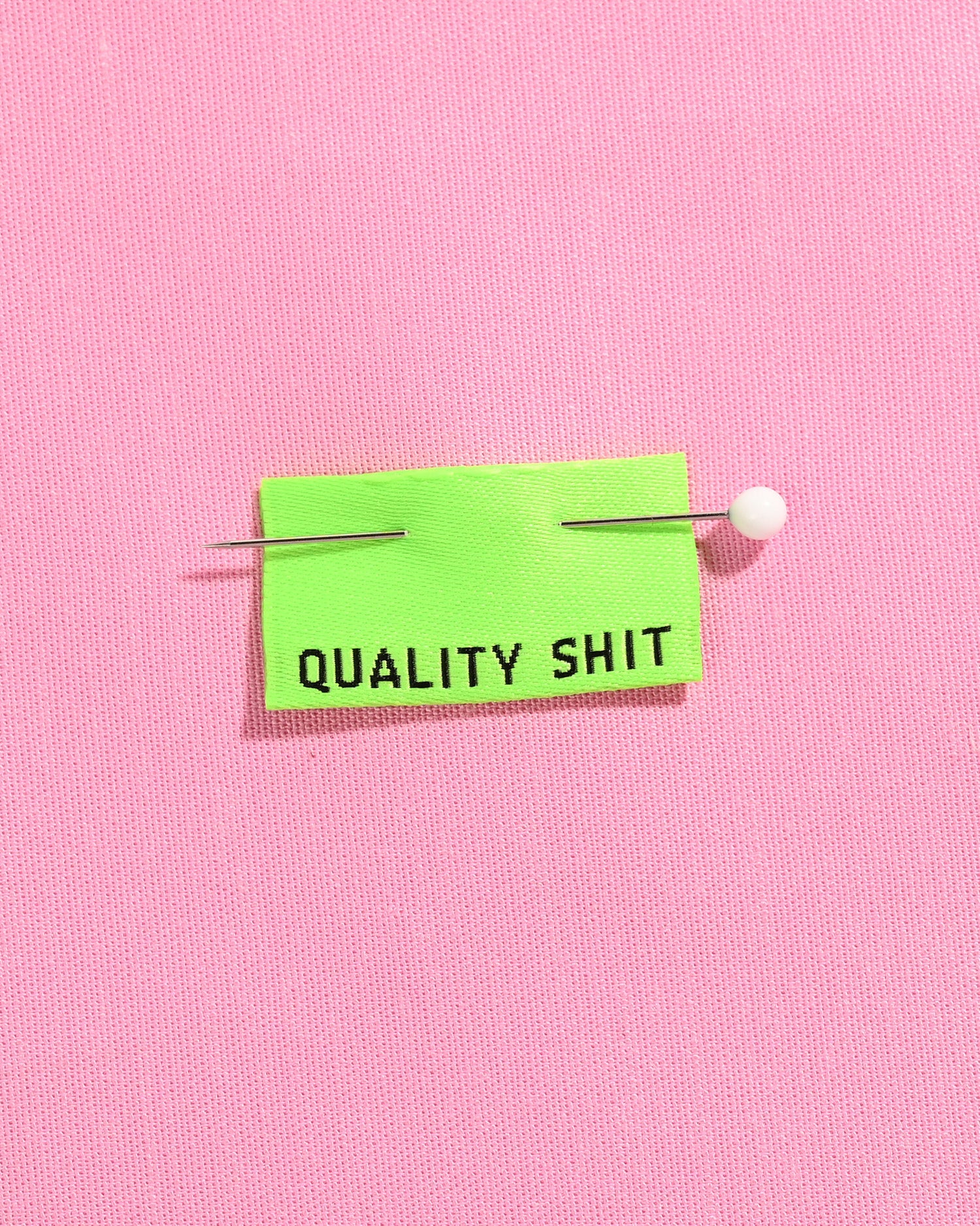 "Quality Shit" NEON Woven Labels 6 Pack