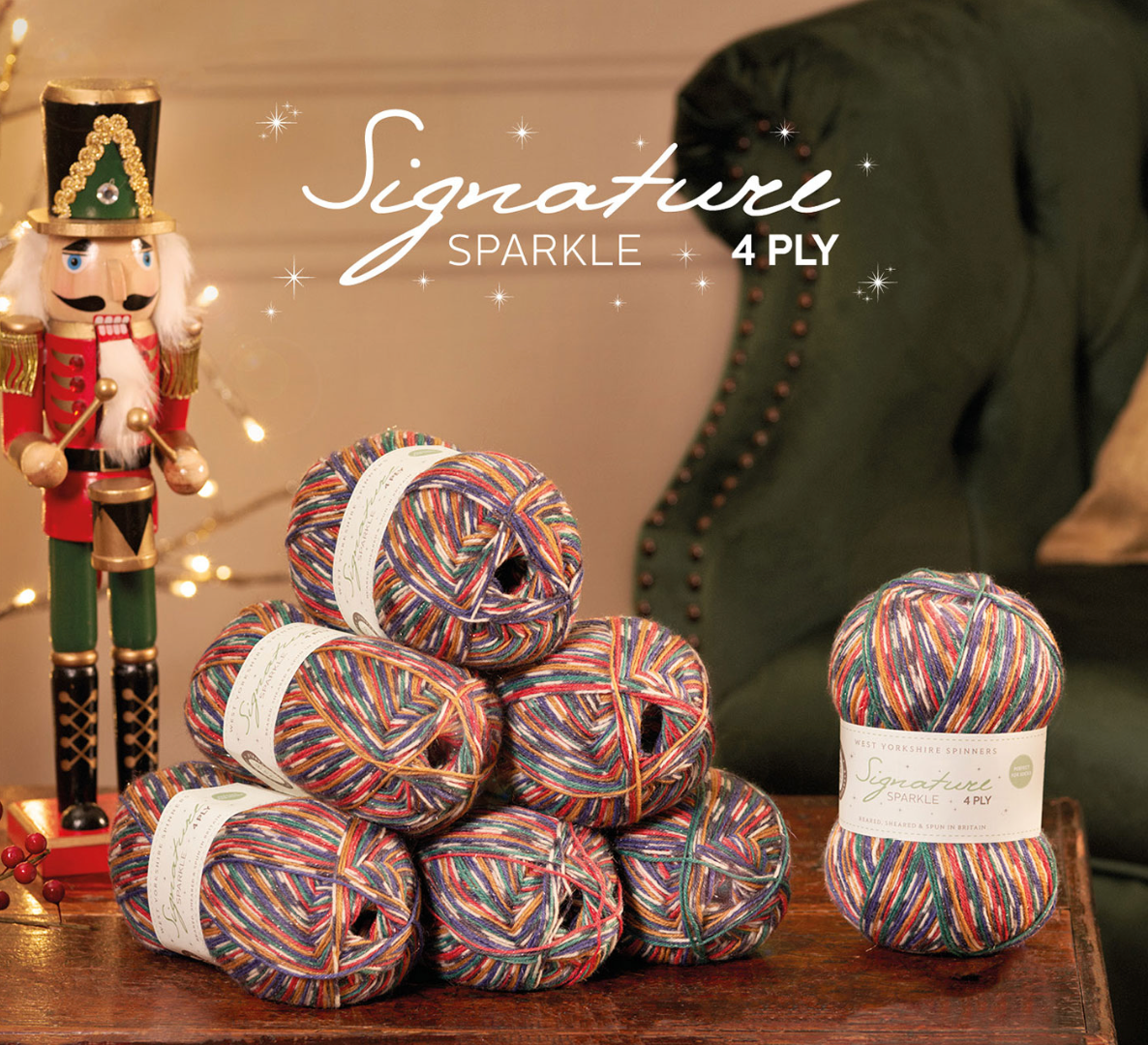 Sparkle Nutcracker 4Ply Christmas Sock Yarn West Yorkshire Spinners