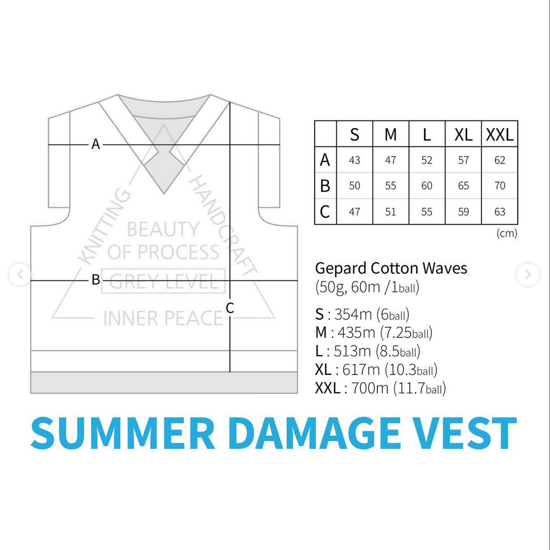 Summer Damage Vest with Cotton Waves