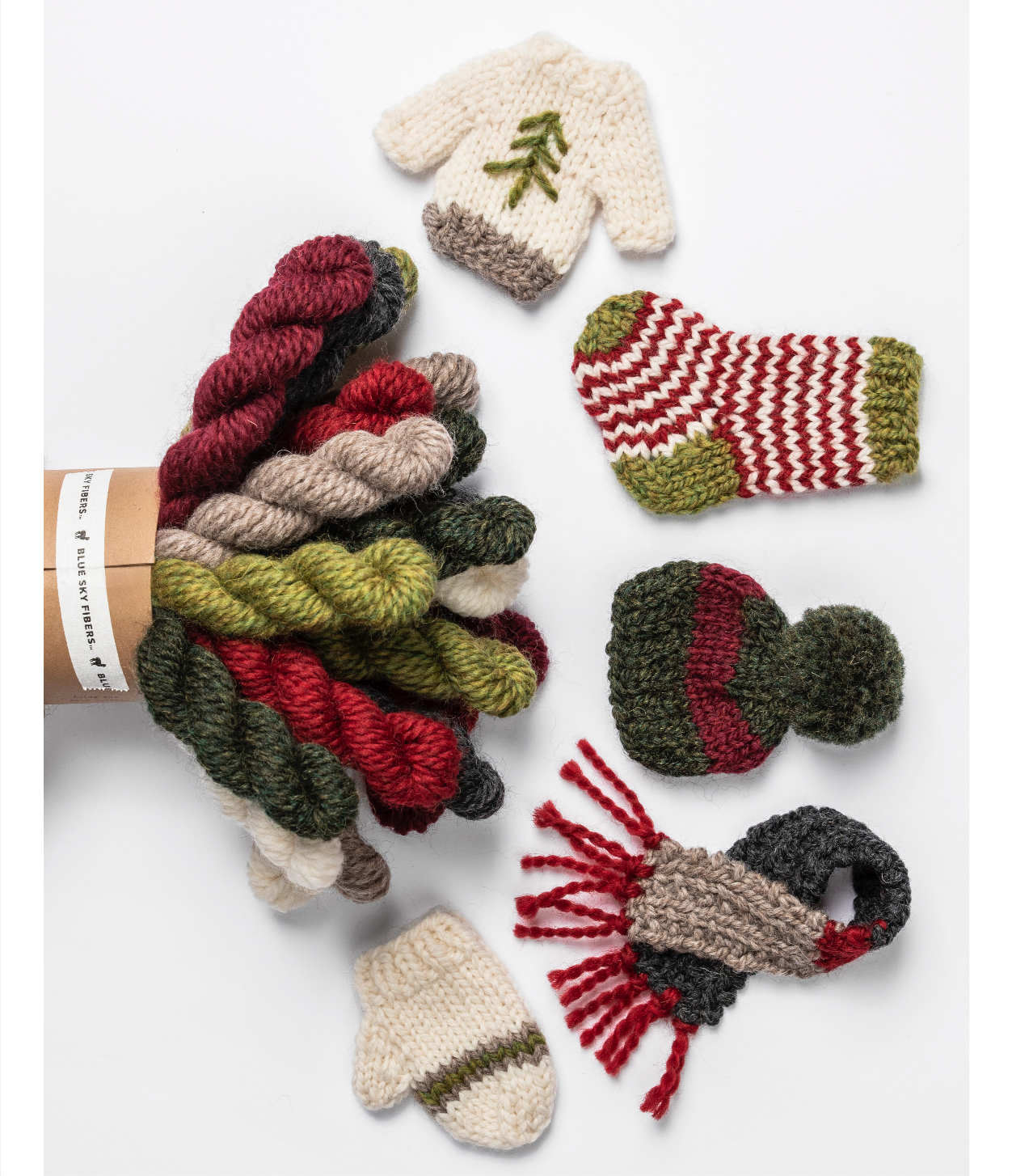 Holiday Cheer Mini Sweater Kit with Woolstok Mini Skein Bundles