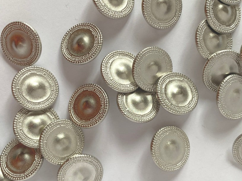 22mm Matt Silver Metal Textured Buttons TextileGarden