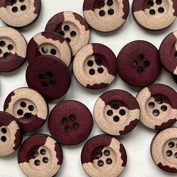 15mm Dark Red and Pink Cotton Button (Copy) TextileGarden