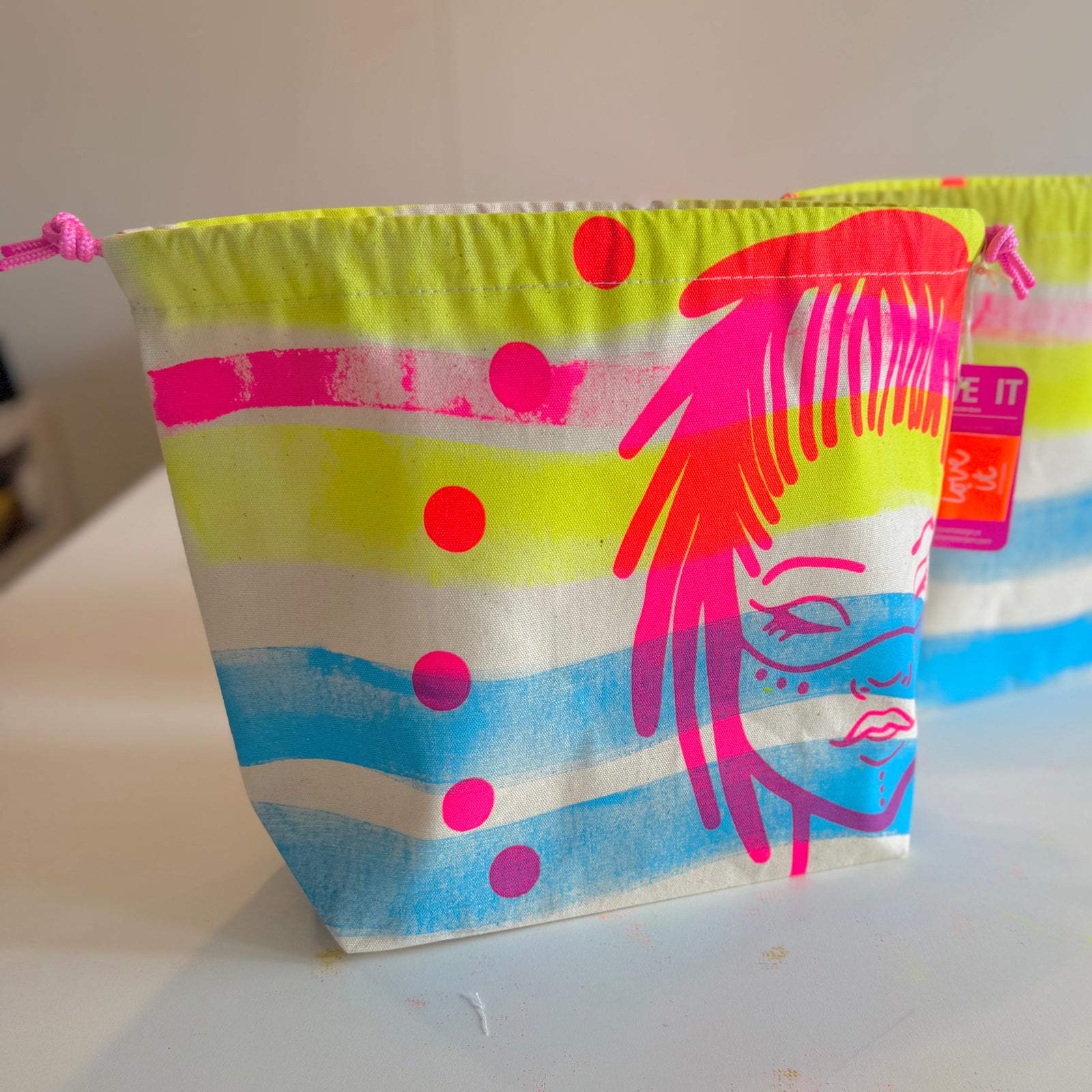 Wave Drop Drawstring Project Bag