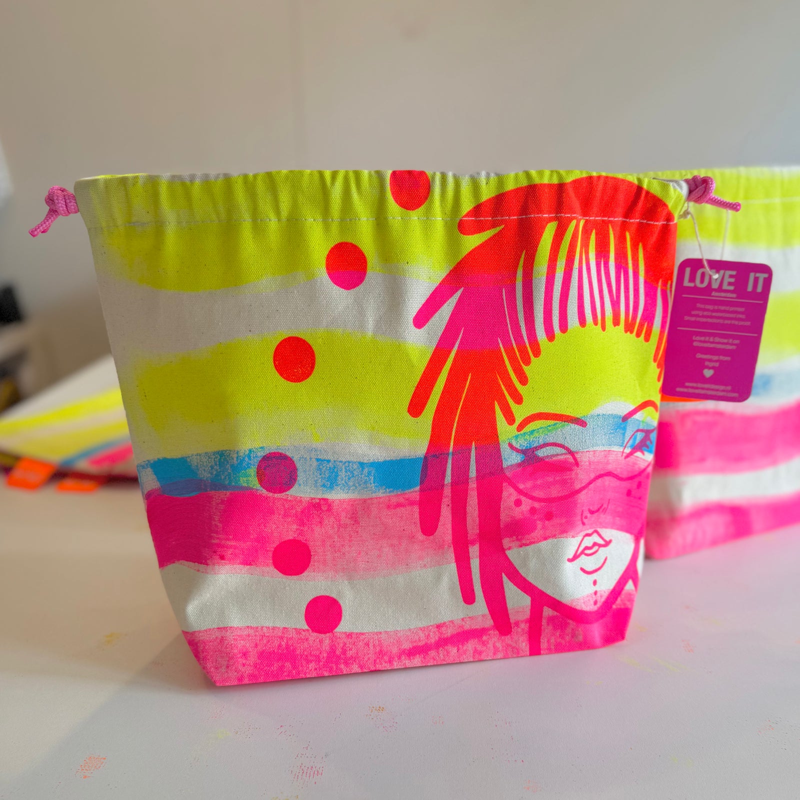 Wave Drop Drawstring Project Bag