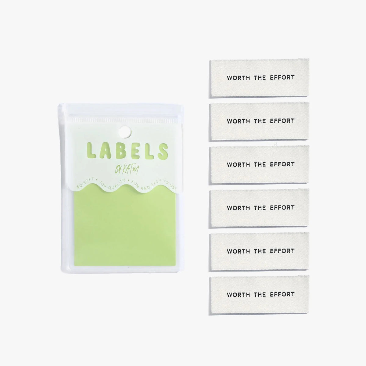 "Worth the Effort" Woven Labels 8 Pack