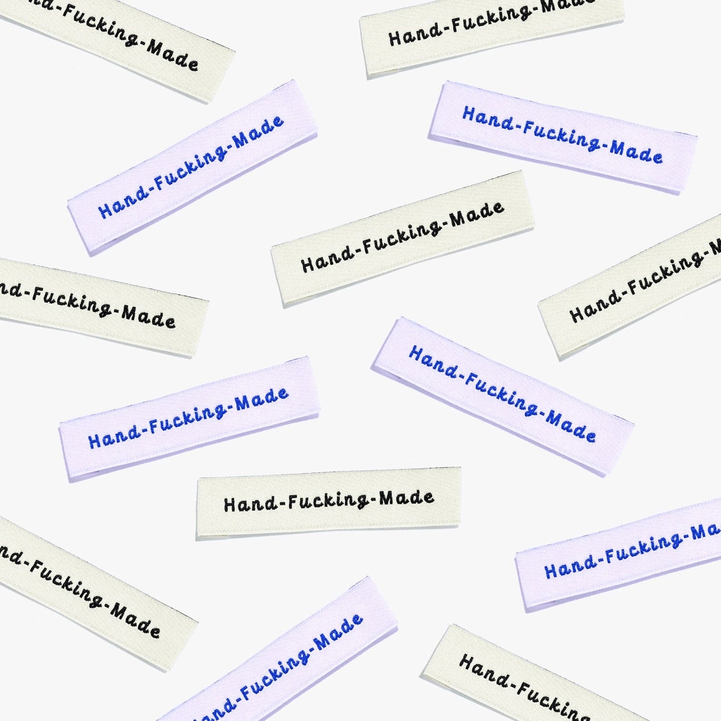 "Hand-Fucking Made" Woven Labels 10 Pack