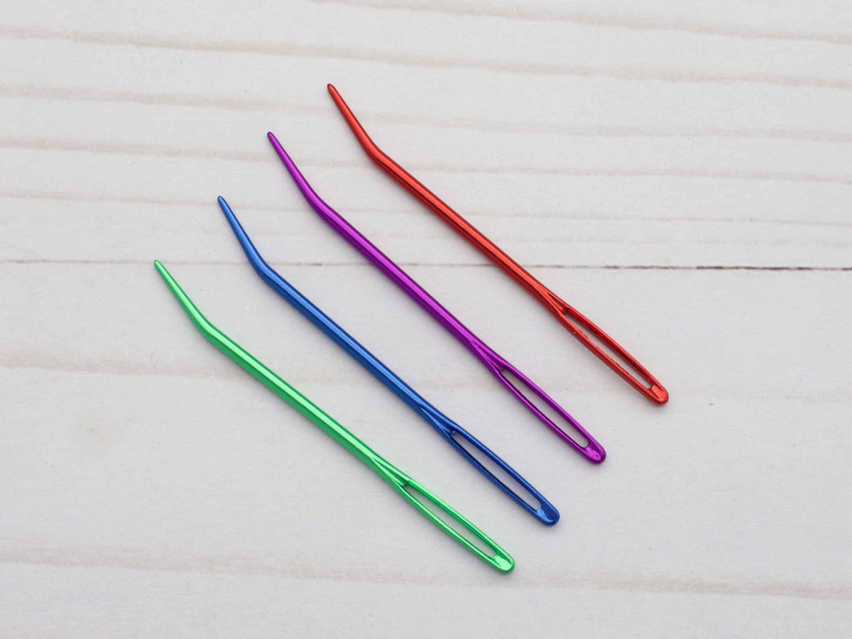 Darning Needles Bent Tip Aluminum Pack of 4 Fox & Pine Stitches