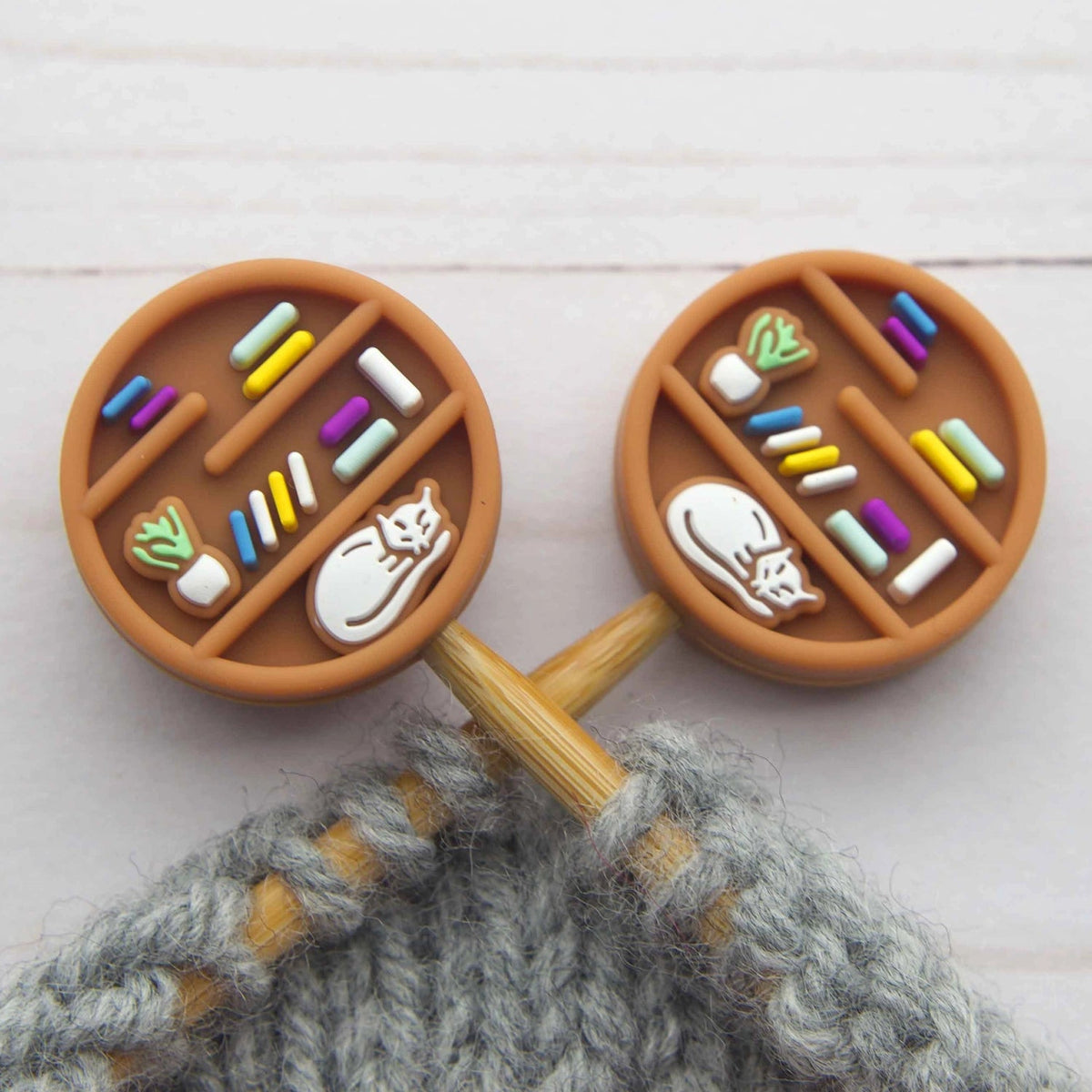 Cats + Reading | Stitch Stoppers Knitting Notions