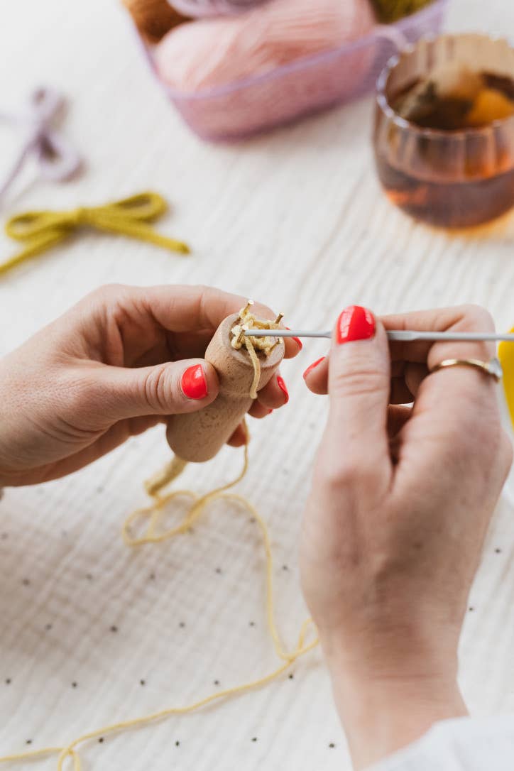 French Knitting Bobbin – Wooden Dolly Cotton Clara Craft Kits & Supplies