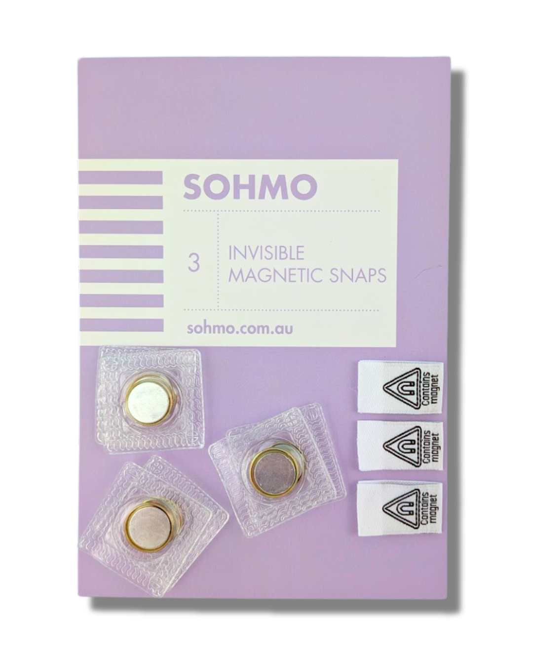 SOHMO Invisible Magnetic Snaps - 3 pairs magnetic closures