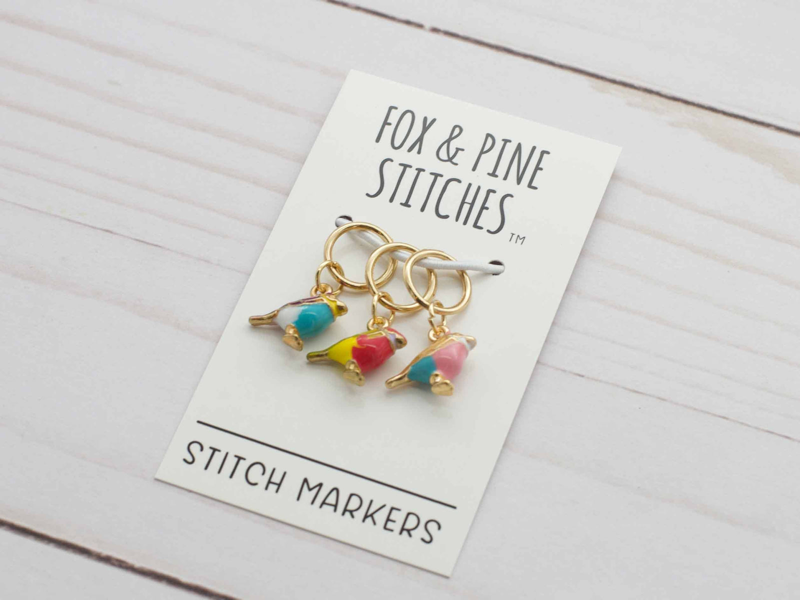 Colorful Birds | Stitch Markers Fox & Pine Stitches