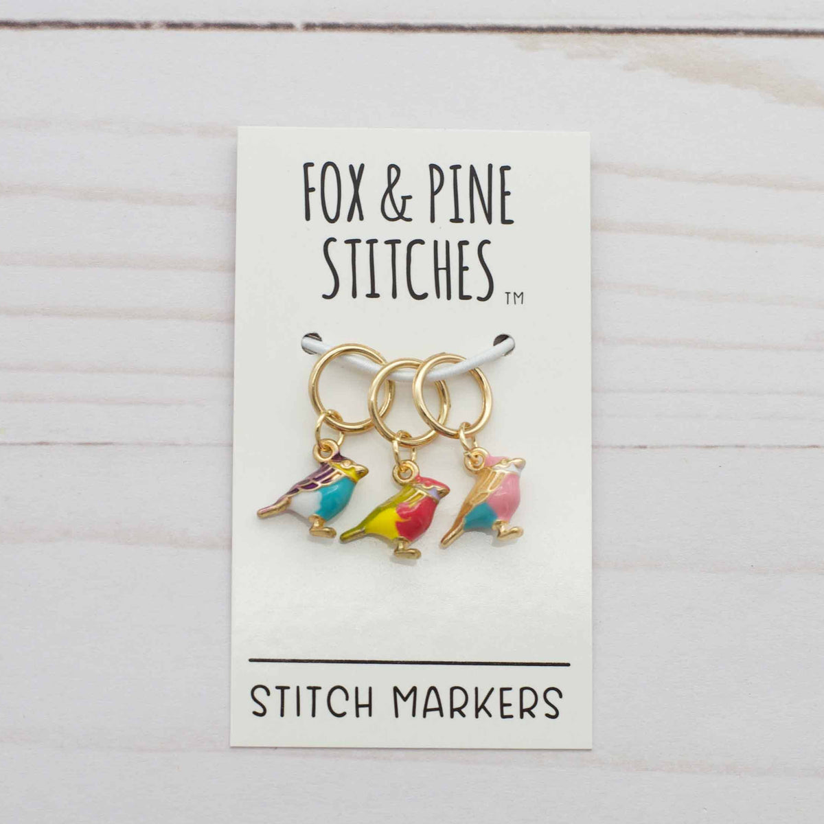 Colorful Birds | Stitch Markers Fox &amp; Pine Stitches